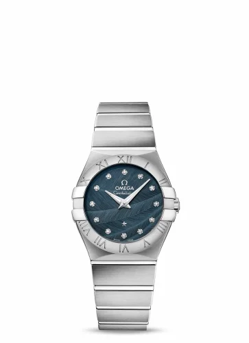 Omega Constellation Quartz 27 Brushed Stainless Steel / Blue Feather 123.10.27.60.53.001 (12310276053001)